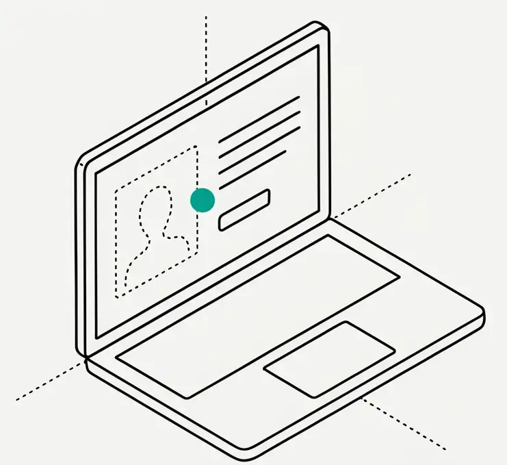 A laptop showing the candidate's page