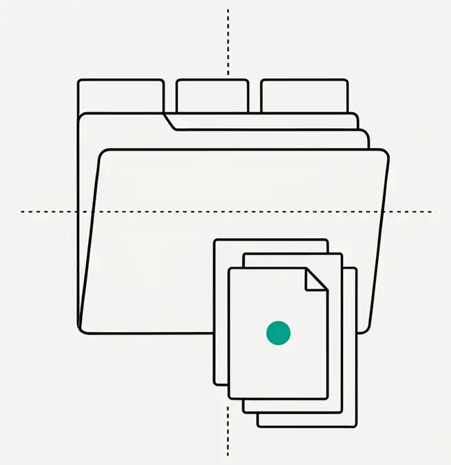A folder holding all the documents