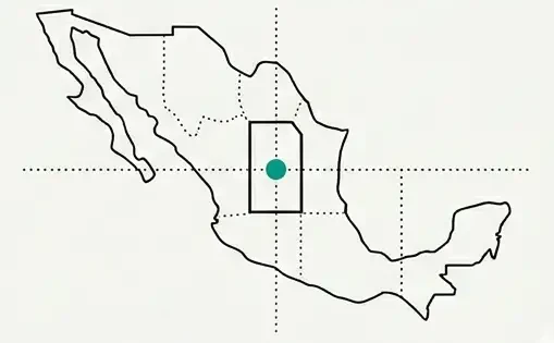 Mapa de México con una zona marcada